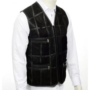 Gilet en cuir léger de haute qualité pour hommes avec logo personnalisé, style décontracté, respirant, pour l'hiver à bas prix - Product Image 5