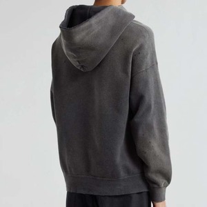 Alta calidad personalizada de gran tamaño hombros caídos bolsillo algodón polar hombres sudaderas con capucha transpirables lavado ácido sudaderas básicas - Product Image 4