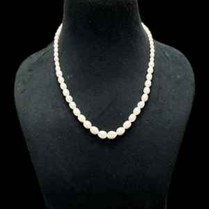 Collar de perlas de arroz de agua dulce, cadena única de 5mm y 6mm, perlas naturales reales, hebra de joyería, joyería de perlas, regalo para mujer - Product Image 2