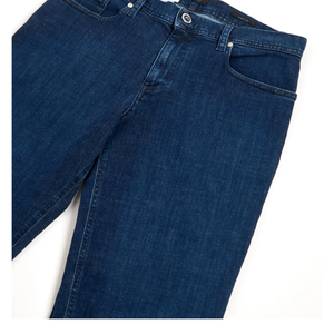 Jean décontracté pour homme, coupe droite, cinq poches, délavé moyen, fermeture éclair, coupe classique, confortable, respirant, tissu doux, durable, pour le quotidien - Product Image 4