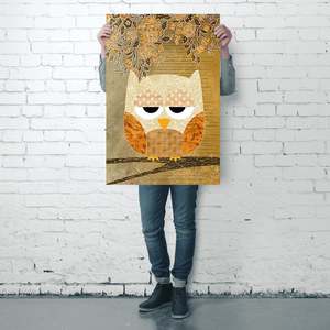 Sweet Owl <b>Poster</b> Antik Design Made of Durable Paper for Wall Decor - Product Image 4