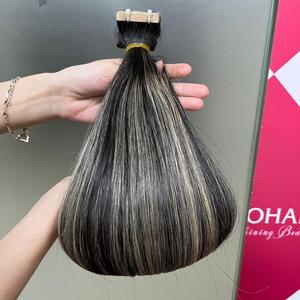 Venta al por mayor de calidad superior recta Balayage cinta Normal extensiones de cabello Natural recto cinta Normal pelo - Product Image 1