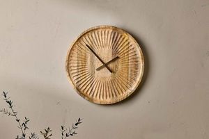 Reloj de Pared de Madera Intrincado con Detalles en Latón Blanco, Reloj Moderno para Decoración de Sala de Estar y Oficina, GRAN VENTA - Product Image 4