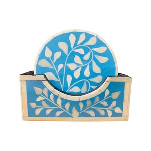 Custom Bone Inlay Modern Coasters Set Drink Coasters for Weddings Birthdays Gifts Handmade Durable Non-Slip 10x10cm Table Decor - Product Image 4