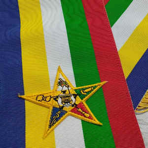 Vente en gros de ceintures maçonniques OES Sash à cinq couleurs Ceintures maçonniques personnalisées de haute qualité à vendre - Product Image 3