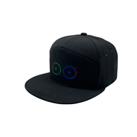 Sombrero con Pantalla LED de 5/7 Paneles, Negro, 35% Algodón y 65% Poliéster, 1 Unidad por Paquete, Pedido Mínimo de 12 Unidades