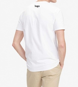 Camiseta de alta calidad para hombre, camiseta de hombro caído con logotipo personalizado, Camiseta de algodón ajustada de secado rápido curvada de nuevo estilo de alta calidad - Product Image 2