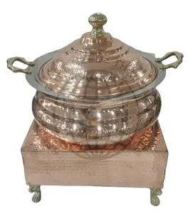 Peralatan dapur baja tahan karat, peralatan dapur murah Stainless Steel Hot Pot Roll Top Gold Set piring Chafing prasmanan set piring koki Set penghangat makanan