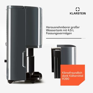 Deshumidificador Doméstico de 20L por Día, Secador de Aire Portátil con Compresor y Drenaje Continuo para Habitaciones de 40-50 m2, Color Antracita - Product Image 5