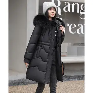 Produttore di vestiti per cappotti a bolle calde invernali di alta qualità piumino con cappuccio lungo personalizzato per le donne