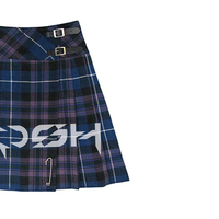 Jupe kilt décontractée taille plus pour femme, respirante, écologique, motif tartan écossais, 20 pouces, style cargo, avec sangles à boucles en cuir