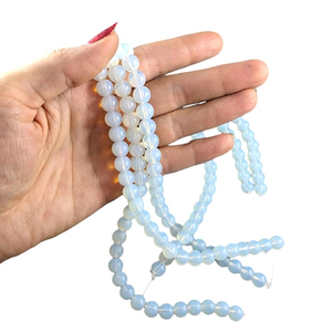 Perles de pierre, perles d'opale, collier de pierres, bijoux en pierre, pierres précieuses lisses, collier de guérison, cristal naturel, grossiste - Product Image 6
