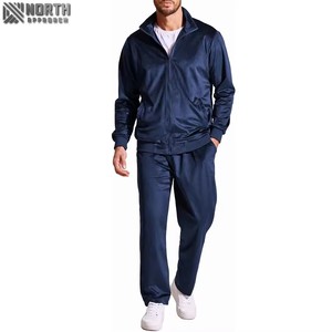 Combinaison de sport décontractée pour hommes personnalisée col montant pull à manches longues et pantalon de survêtement ensemble pull-over deux pièces pour hommes de remise en forme - Product Image 1