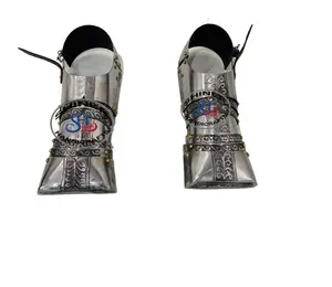 새로운 디자인 갑옷 신발 한 쌍-착용 할 수있는 갑옷 의상 전사 기사 18 게이지 강철 경비대 중세 디자이너 신발