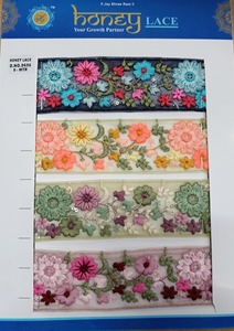 Custom Colorful Embroidered Floral Lace for Wedding Dresses Colorful Flower Embroidered Lace <b>Fabric</b> for Dressmaking - Product Image 2