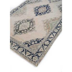 Vintage Ivory Wool Hand Knotted Rug Pae-804 Medallion for Home Hallway Rectangular 3D Technique Room <b>Carpet</b> Jaipur Rugs US - Product Image 2