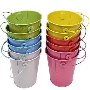 Seau de seau coloré en métal de bonne qualité avec poignée pour jardinière de décor de jardin de ferme petits seaux multi-utilisables - Product Image 2