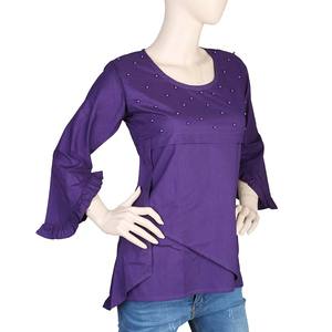 เสื้อทอแฟนซีสำหรับผู้หญิง - สีม่วง - Product Image 1