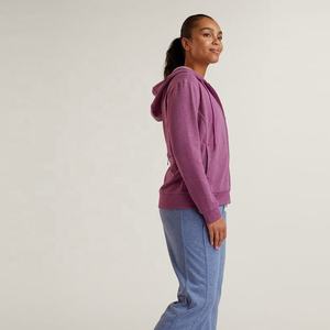 Sudadera con capucha y logotipo personalizado para mujer, ropa de calle bordada con capucha con cremallera cálida forrada para invierno, cordón liso - Product Image 3