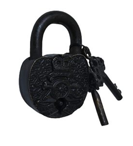 Cadenas de porte en laiton antique entièrement fonctionnel avec clés de collection uniques Serrures de sécurité à combinaison faites à la main - Product Image 2