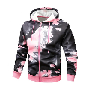 Sudaderas con capucha de alta calidad para hombre, estilo tie-dye, cierre con cordón, ropa exterior de alta calidad, sudadera corta para hombre, mezcla de algodón básico. - Product Image 1