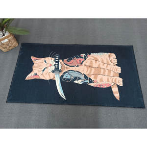 Tapis imprimé vibrant : moderne, coloré, anime, japonais, extérieur, cuisine, chambre à coucher, tapis en velours de luxe - Product Image 1