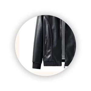 แจ็คเก็ตหนังแท้สำหรับผู้ชาย สไตล์ลำลอง ขี่มอเตอร์ไซค์ ฤดูใบไม้ร่วง ดีไซน์ใหม่ 100%  ลายเรียบ  แบบมีซิป  บริการ OEM  มีจำหน่ายแล้ว - Product Image 3