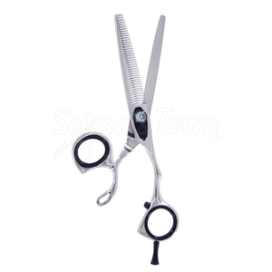 Tijeras de adelgazamiento giratorias personalizables con hoja de dientes finos y diseño antifatiga - Product Image 3