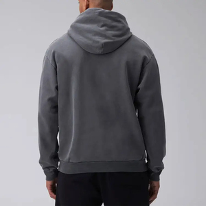 High Quality Heavyweight Fleece Cotton Oversize <b>Sweatshirt</b> Custom Men Wear <b>Grey</b> Stone Acid Wash Hoodies - Product Image 2