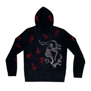 เสื้อฮู้ดดี้ผู้ชายทรงโอเวอร์ไซส์ ผ้าฟลีซเนื้อหนัก ระบายอากาศได้ดี ซิปยาวเต็มตัว ผ้าฝ้ายคุณภาพสูง 100% ทรงหลวมไหล่ตก - Product Image 2