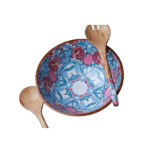 Designer de luxe minimaliste en bois de couleur marron bol de serveur de nourriture et de dessert travail en émail standard nouveau style bol de nourriture - Product Image 3