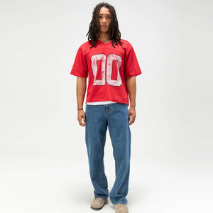 Camisa de calle de corte en V de malla de gran tamaño Top de malla cuadrada con cuello en V profundo Sensación transpirable Top de malla de ajuste informal con escote en V - Product Image 6