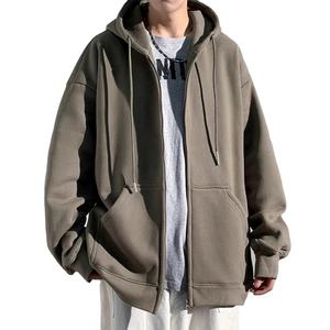 2024 nouveaux produits en gros personnalisé collège Vintage coupe-vent hommes sweat à capuche zippé hommes sweat à capuche zippé - Product Image 3