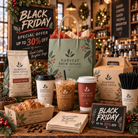 AT PACK Fournitures pour les cafés : gobelets en papier personnalisés, sacs à café, boîtes cadeaux et emballages complets pour cafés