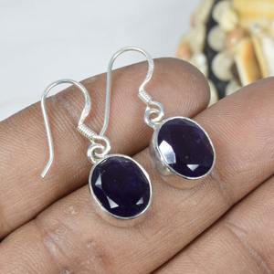 Pendientes de Plata de Ley 925 sólida para niñas, pendientes de joyería de plata para mujer, Pendientes colgantes de piedras preciosas de amatista de alta calidad - Product Image 2