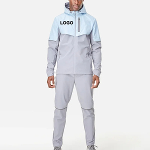 2025-26 nouveau design à manches longues couleur unie hommes coupe-vent costume fabriqué en usine pas cher prix hommes coupe-vent survêtement avec OEM - Product Image 1