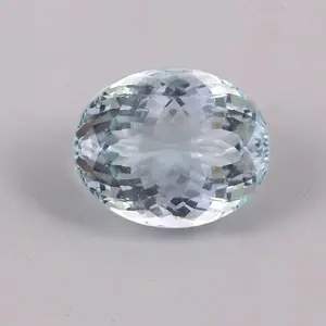 พลอยอความารีนธรรมชาติ13.20 CTS รูปไข่17x14x9มม. กระดาษสีขาวพลอยสีฟ้าหลวมคุณภาพ - Product Image 3