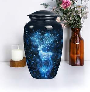 Blue Deer Cremation Urn Decorative Modern Memorial Urn for <b>Ashes</b> Customizable <b>Keepsake</b> Personalized Urn Male 200 Cubic Inches - Product Image 5