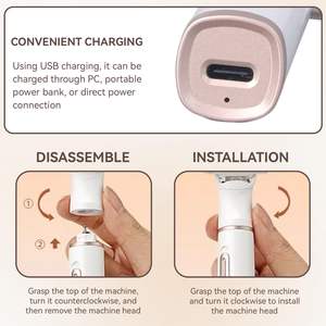 Rasoir électrique 5-en-1 pour femmes, IPX7, recharge USB, acier inoxydable, lavable, pour poils du nez, sourcils, visage, jambes, aisselles - Product Image 6