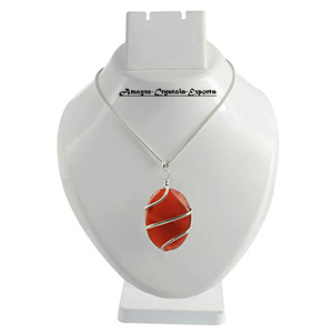 Collar de Piedras Preciosas de Ágata con Colgante Ovalado Envuelto en Jaspe Rojo, Pieza en Venta, Compre Collares al por Mayor de Amayra Crystals Export - Product Image 3