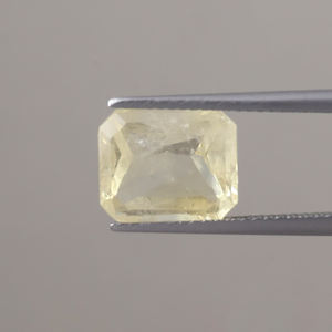 Saphir bleu jaune naturel, pierre précieuse non montée, certifiée IGI, qualité AAA, taille émeraude 10,5x9mm, 4,89 carats, bijoux fins légers - Product Image 1