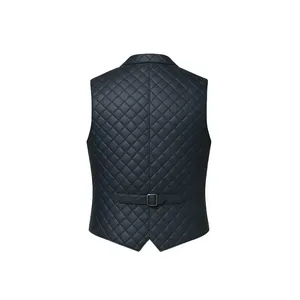 Gilet matelassé en cuir noir de qualité supérieure pour un usage décontracté - Product Image 2