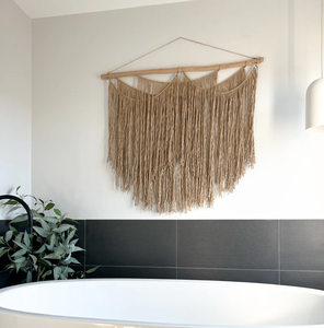 Decoración de pared de yute orgánico para sala de estar y dormitorio, diseño colgante bohemio tejido a mano, artesanía de madera Art Deco para decoración de interiores - Product Image 6