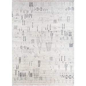 Alfombra Rectangular de Lana Afgana Tejida a Mano, Color Marfil, Modelo Re-1294, Nueva, para Sala de Estar, con Diseño Abstracto de Patchwork para Pasillo - Product Image 1