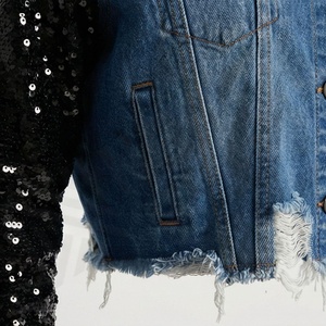 Chaqueta Corta de Mezclilla con Flecos para Mujer, Chaqueta Corta de Mezclilla, Top Corto Elegante, Ropa de Abrigo Informal, Ropa de Calle Personalizada - Product Image 5