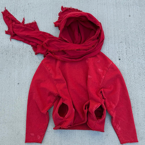 เสื้อผ้าผู้ชายแฟชั่นสไตล์วินเทจทรงโอเวอร์ไซส์แบบสี่เหลี่ยมผืนผ้า  เสื้อฮู้ดดี้ลายย้อมสีแบบวินเทจ ผู้ผลิตเสื้อฮู้ดดี้แบบสวมหัวสำหรับเสื้อผ้าสั่งทำ - Product Image 4