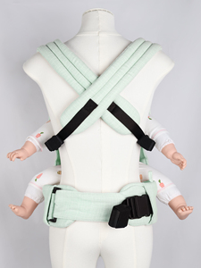 <span class=keywords><strong>Porte</strong></span>-bébé ergonomique vert clair en coton et lin, écharpe de portage pour nourrisson, siège de hanche pour nouveau-né, vente en gros - Product Image 4