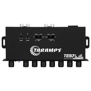 Taramps TEQ 7 Stereo 7-Band Grafik-Equalizer Cinch-Eingang 2 Kanäle HPF-und LPF-Filter Stumm schalt funktion Car Audio Equalizer EQ