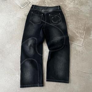 Vêtements homme personnalisés vêtements de rue ensembles de pantalons en denim de haute qualité panneau de travail denim hommes - Product Image 2