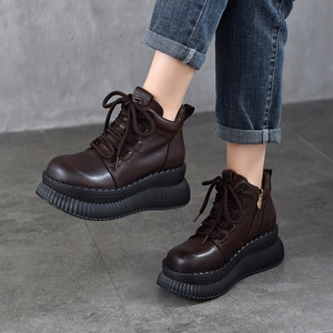 รองเท้าบูทส้นเข็มหัวแหลมสำหรับผู้หญิง รองเท้าบูทเชลซีหนังแฟชั่นสำหรับผู้หญิง แบบสวมด้านข้างมีแถบยางยืด ส้นหนาสำหรับสุภาพสตรี - Product Image 1